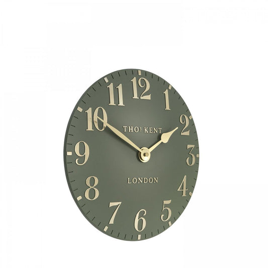 Arabic Wall Clock Lichen Green 12"