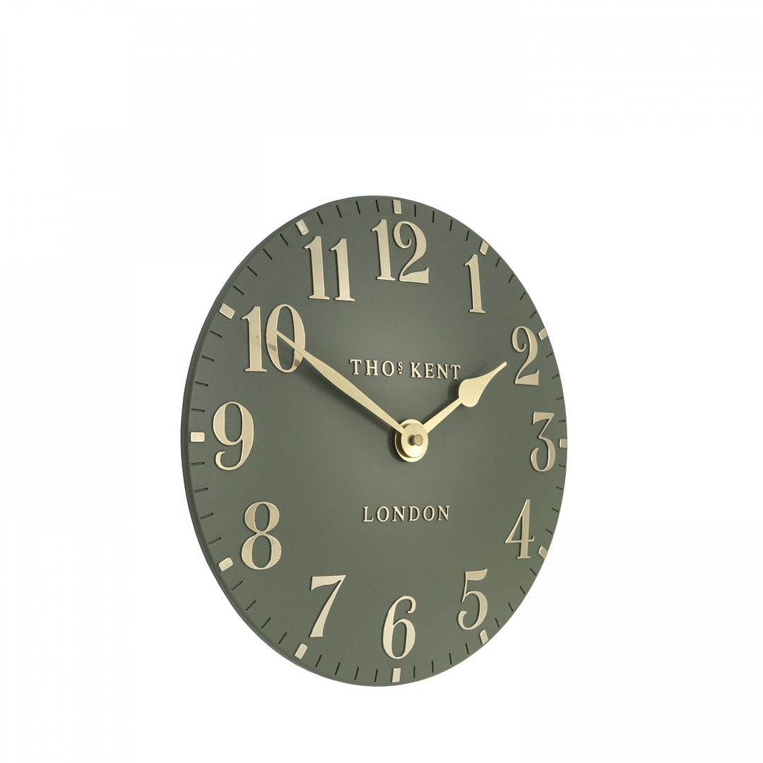 Arabic Wall Clock Lichen Green 12"