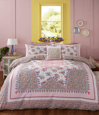 Patchwork Single Duvet Cover Set Pink