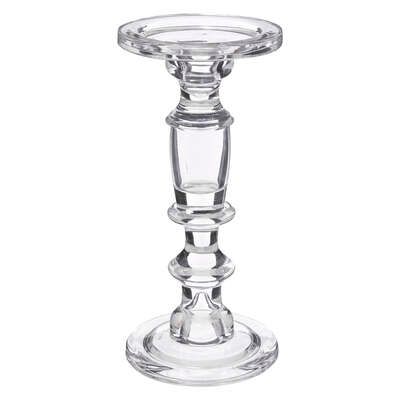 Glass Candle Holder Clr H24.5