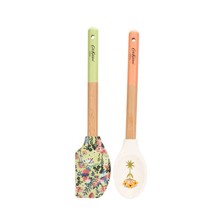 Painted Table Silicone & Wood Utensil Set 2pk