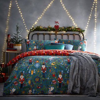 Nutcracker Christmas Duvet Cover Set Navy Super King