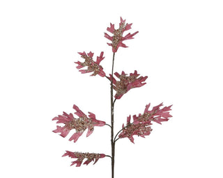 Glitter Leaf Stem Pink