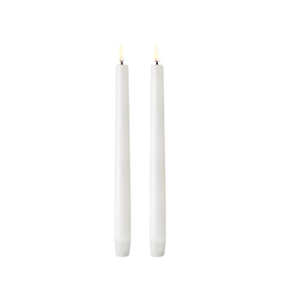 LED Slim Taper Candle Nordic White 2 Pk