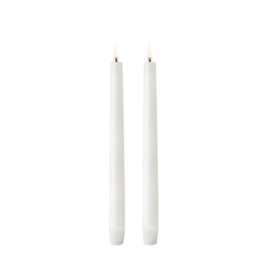 LED Slim Taper Candle Nordic White 2 Pk