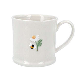 Daisy Bee Embossed Stoneware Mini Mug