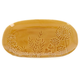Ochre Meadow Stoneware Oval Plate