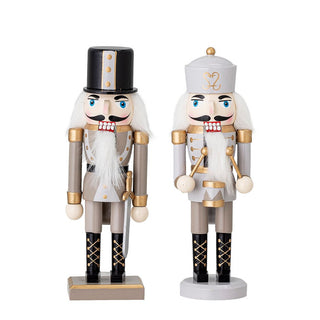 Gold & Grey Nutcrackers Set 2 