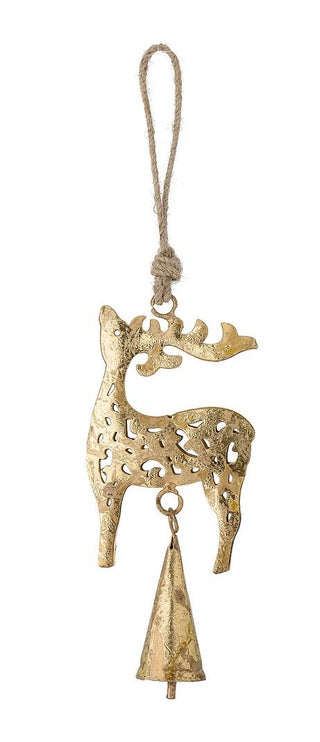 Gold Metal Reindeer Tree Decoration