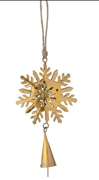 Gold Metal Snowflake Tree Decoration