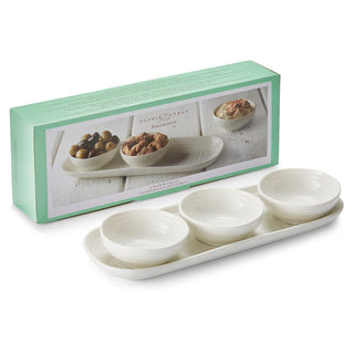 Dip Bowls & Tray Set White