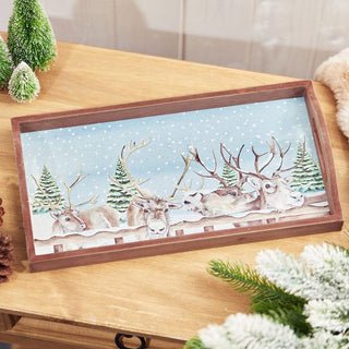 Reindeer Christmas Handled Tray