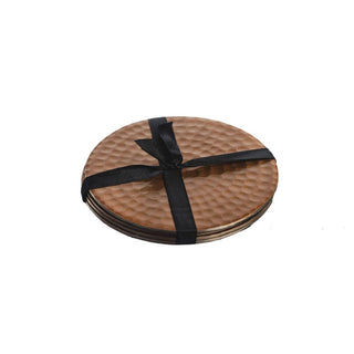 Hammered Copper Coasters - Set of 4