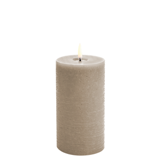 LED Pillar Melted Candle Sandstone 15cm