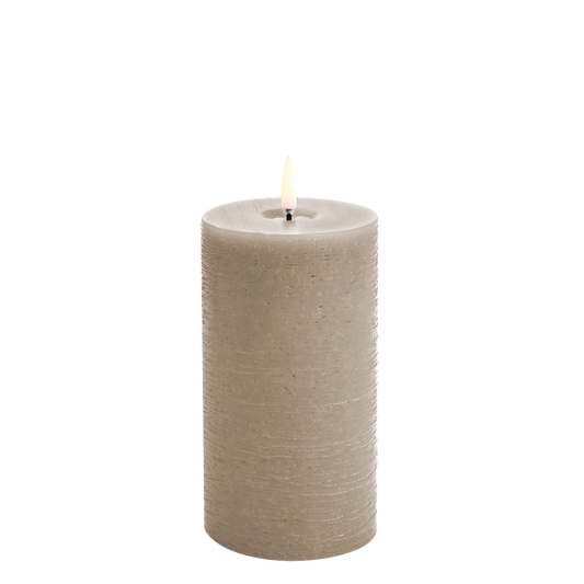 LED Pillar Melted Candle Sandstone 15cm