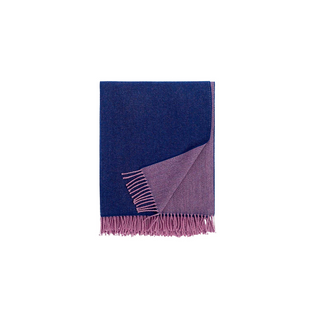 Merino Wool Throw Navy/Pink