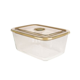 Glass Rectangular Container With Silicone Stopper 1.3L Olive