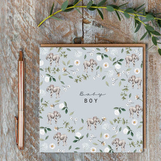 Baby Boy Elephant Card