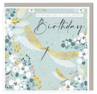 Golden Dragonfly Birthday Card