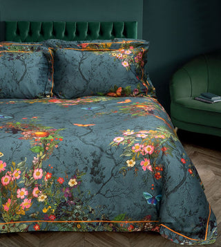 Bloomsbury Garden Teal Double Duvet Cover Set