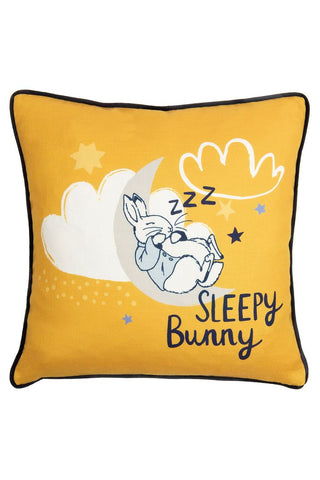 Sleepy Head Peter Rabbit Cushion Ochre - 43 x 43cm