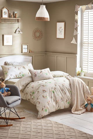 Classic Peter Rabbit Duvet Cover Set Natural - Single