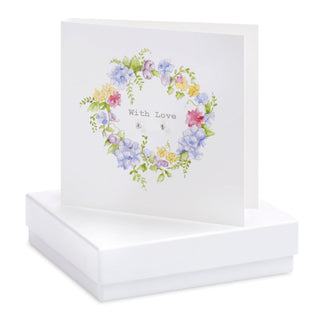 Boxed Hydrangea Wreath Earring Card