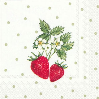 Lovely Little Strawberries Cocktail Napkin