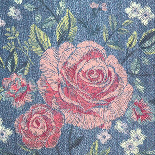 Denim Rose Cocktail Napkins