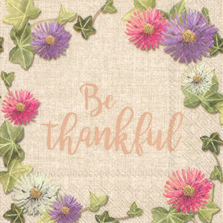 Be Thankful Linen Coktail Napkin