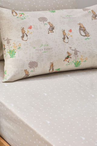 Classic Peter Rabbit Fitted Bed Sheet Natural - Single