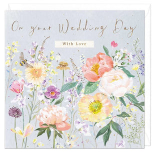 Peony Garden On Your Wedding Day Card