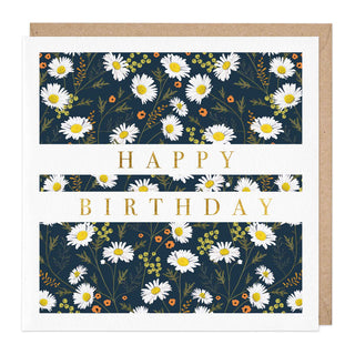 Dark Daisy Birthday Card