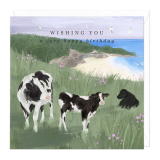 Cows by the Coast Birthday Card