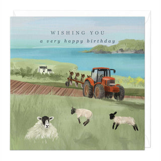 Lambs by the Sea Birthday Card