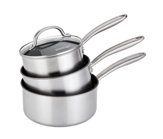 Scratch Guard Stainless Steel Saucepan Set, 3pce