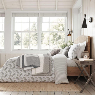 Long Island Paisley Single Duvet Cover Set Grey