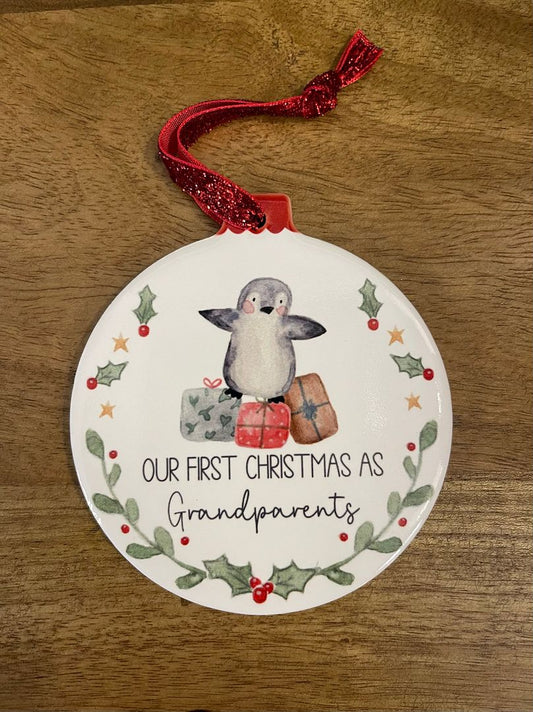 Our First Christmas as Grandparents Hanging Decoration