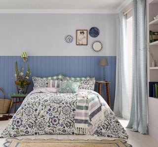 Festival Flowers Super King Duvet Cover Set Green