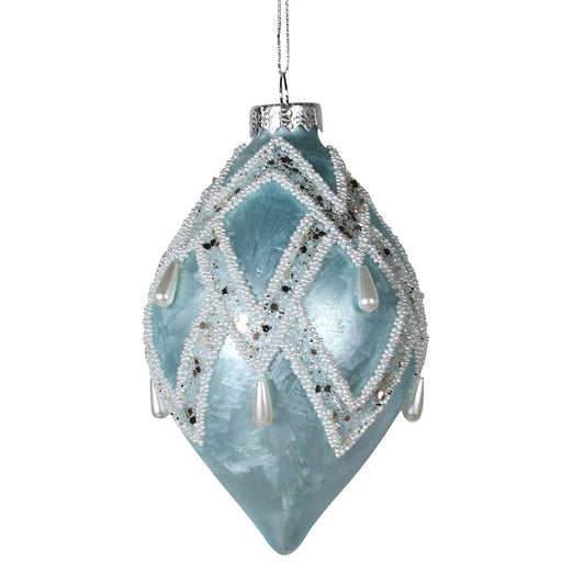 Blue Bead Finial Bauble