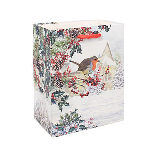 Christmas Robins Gift Bag Medium