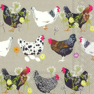 Patter Hens Linen Napkins