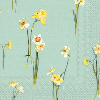 Elegant Narcissus Light Blue Napkins