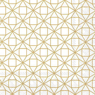 Square Pattern Gold Napkins