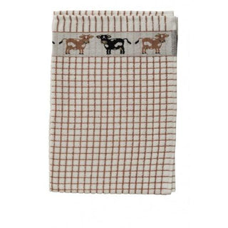 Brown Check Cow Tea Towel