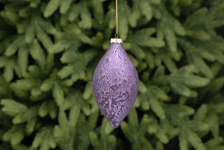 Purple Aged Effect Glass Olive Decoration