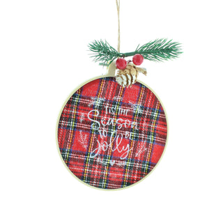 Season To Be Jolly Fabric Red Tartan Decoration