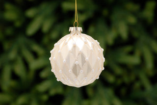 Gold Glitter Gems Segment Glass Bauble