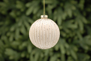 Matt Gold & Gold Glitter Segment Glass Bauble