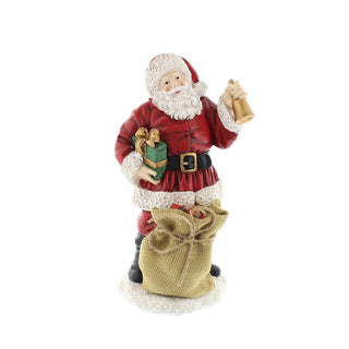 Resin White/Red Santa With Sack Ornament